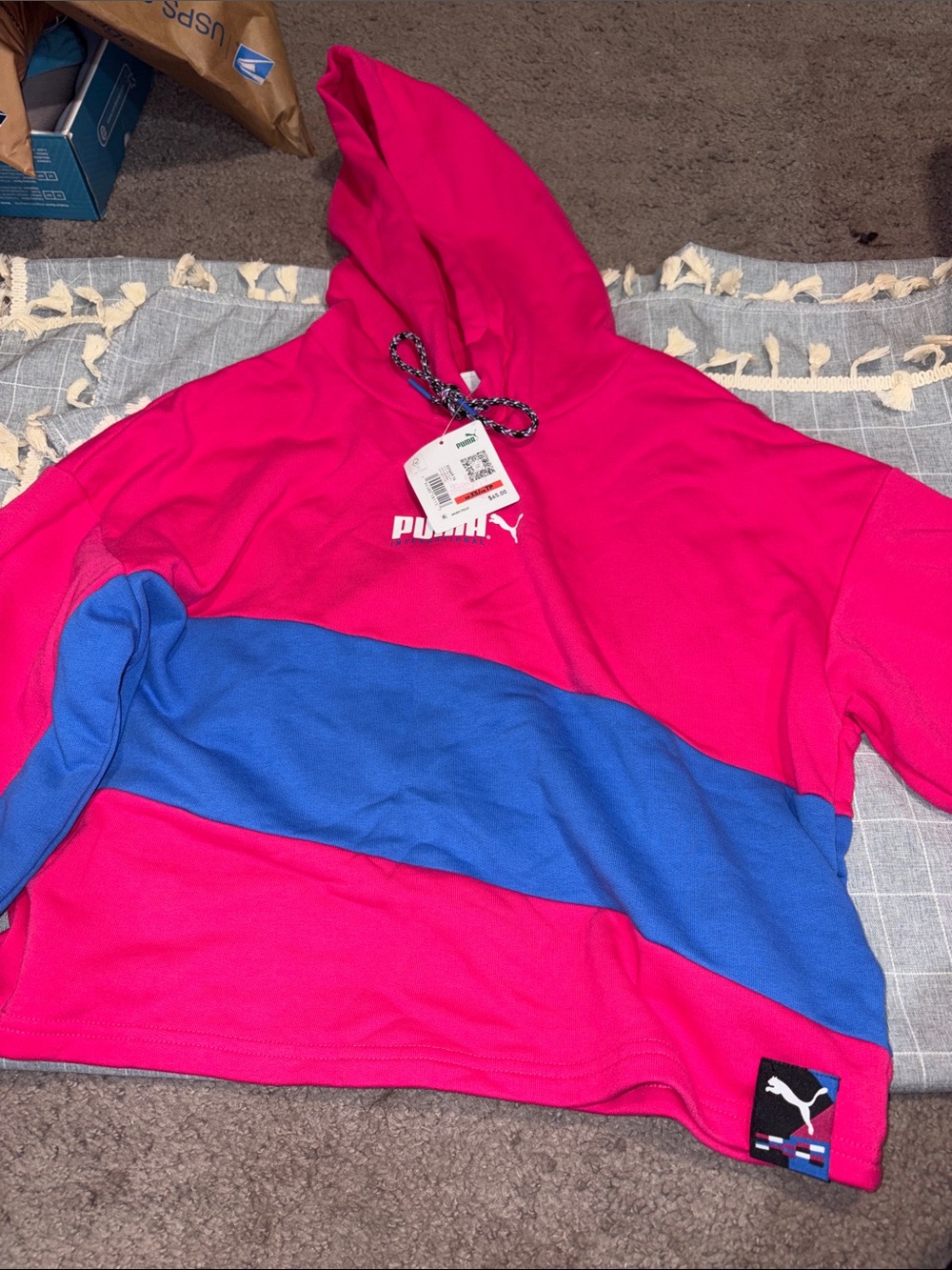 Puma pink and Blue Colorblock Hoodie